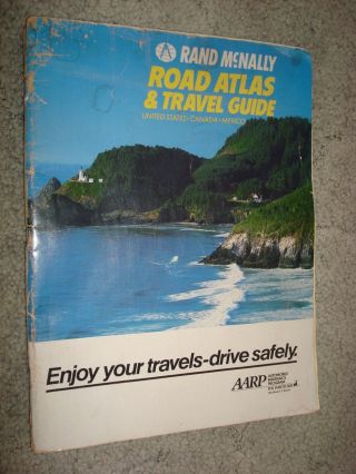 Vintage Rand Mcnally 1987 Road Atlas & Travel Guide Usa Canada Mexico Aarp