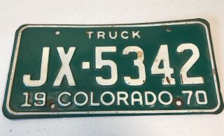 Vintage Green Colorado Truck License Plate Auto Tag 1970 Collectible Jx - 5342