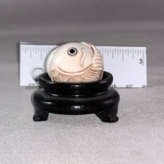 Two Fish / Pices Netsuke / A Miniature Polymer Sculpture From Japan