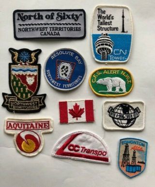 Vintage Canadian Souvenir Crests - Oc Transpo - Cn Tower - Nwt - Embroidered