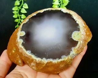 679g Rare Natural Polished Enhydro Moving Bubble Agate Crystal Stone 2