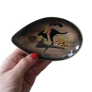 The Little Sydney Pottery Hand Painted Australia Dish Vintage Souvenir Kangaroo