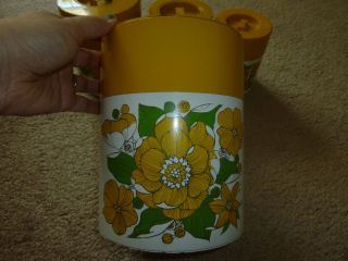 Set of 4 Vintage Mid Century Nesting Cans,  Metal Canisters,  Retro Kitchenware 2