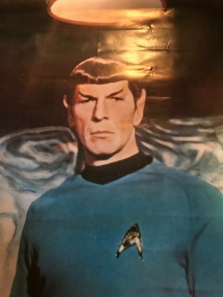 Vintage Spock Poster From 1976,  LIFE SIZE,  DOOR SIZE,  Star Trek,  Nimoy,  WOW 7