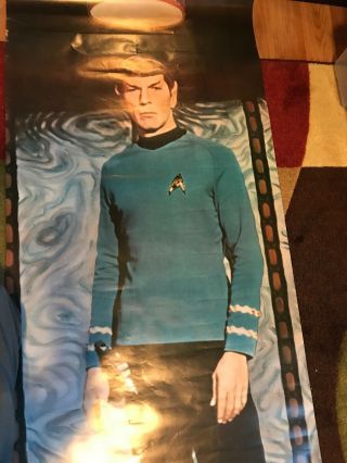 Vintage Spock Poster From 1976,  LIFE SIZE,  DOOR SIZE,  Star Trek,  Nimoy,  WOW 8