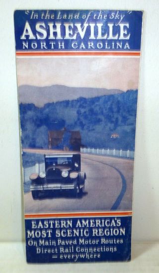 1929 Asheville,  North Carolina,  Tourism Brochure And Map; Car