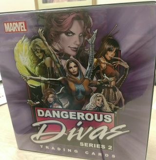 Marvel Dangerous Divas Ser 2 Trading Cards - Album - Binder With Exclusive P3
