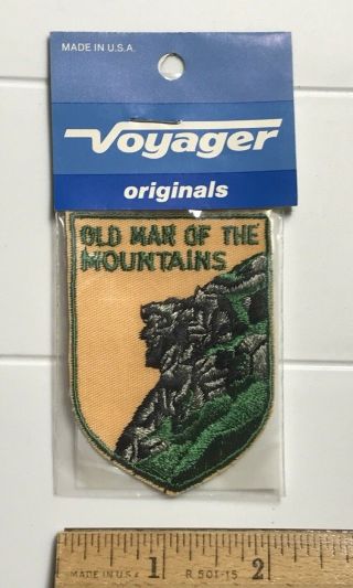 Nip Old Man Of The Mountains Rock Face Hampshire Yellow Souvenir Patch Badge