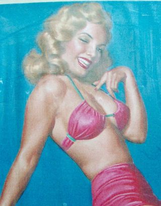 RARE 1957 Marilyn Monroe Bathing Suit Painting Calendar 5471 5