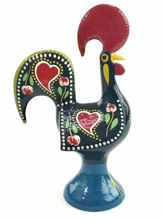 Vintage Portuguese Colorful Rooster Figurine Good Luck Madeira