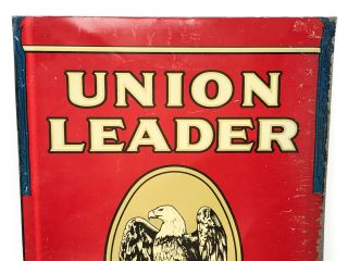 Vintage Union Leader Smoking Tobacco Tin Metal Sign SCP 2