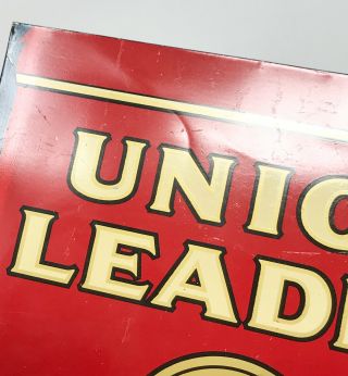 Vintage Union Leader Smoking Tobacco Tin Metal Sign SCP 5