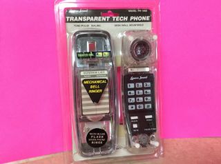 Vintage Lenoxx Sound See Through Transparent Tech Phone Model Ph - 1400 Neon Bulbs