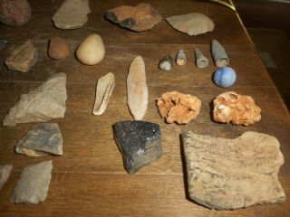 Native American Artifact,  Indian stone tool,  blade,  axe,  scraper,  plummet,  arrowhead, 8