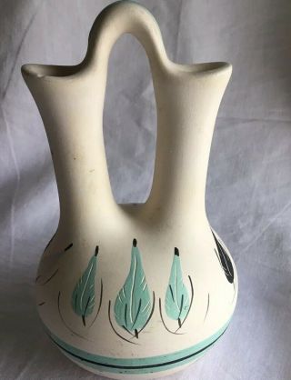 Vintage Native American Navajo Etched Wedding Vase Pottery Signed Dineh 9 " Tall