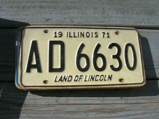 1971 71 Illinois Il License Plate Tag