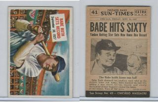 1954 Topps,  Scoop,  41 Babe Ruth,  Yankees,  Baseball