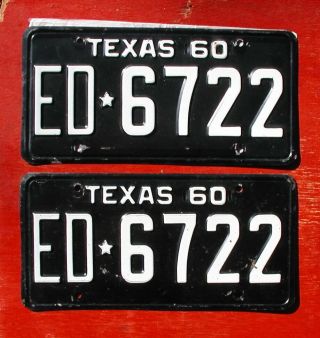 1960 Texas Pair Ed - 6722 License Plates