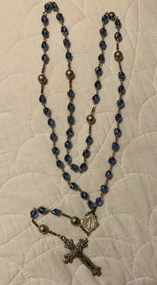 Antique Sterling Silver Bead Rosary
