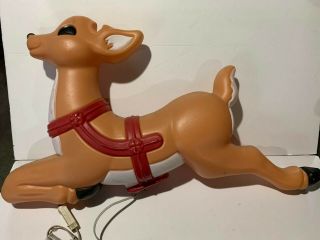 Grand Venture Blow Mold Reindeer 1999 Missing Antlers And Stand