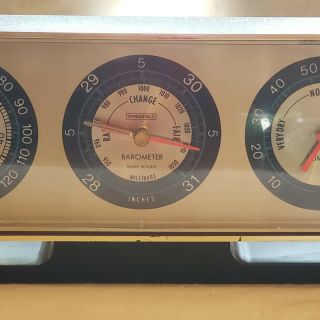 Vintage Plastic Springfield Instrument Co Desk Barometer Thermometer Hygrometer 4