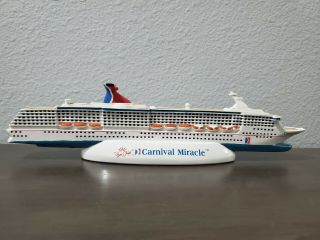 Carnival Cruise Ship Miracle Model Ship Resin Travel Souvenir 11 "
