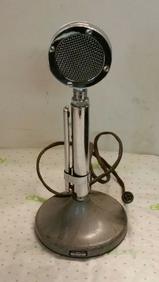 Vintage Chrome Astatic D - 104 Lollipop Microphone W/ug8 Stand