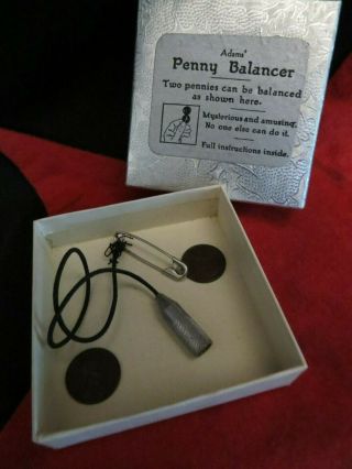 Antique Adams " Penny Balancer " Magic Trick C.  1940 
