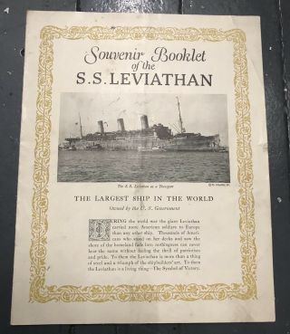 Ss Leviathan United States Lines Pre Maiden Voyage Photo Booklet