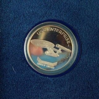 1991 Star Trek 25th Anniversary - The Enterprise 1 Oz.  999 Silver Coin (cs 498)