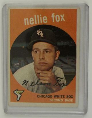 Vintage Paper 1959 Topps Baseball Card Nellie Fox Chicago White Sox Second Base