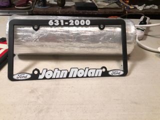 Vtg Advertising John Nolan Ford Dealership License Plate/Frame Ridge & Highland 3