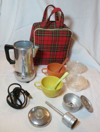 Vintage Travel Coffee Maker Kit Mid - Century 50 