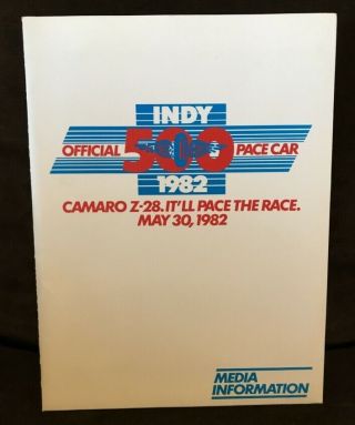 Indianapolis 500 Chevy Camaro Pace Car Press Kit 1982
