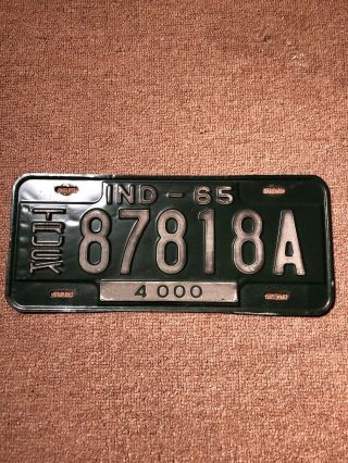 1965 Indiana Truck License Plate 87818a