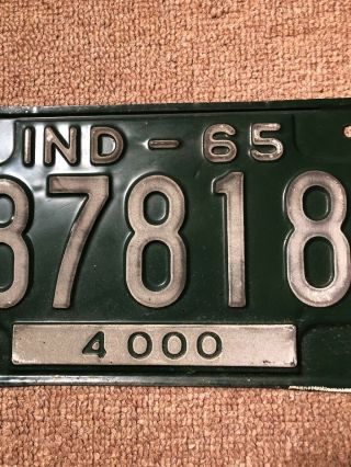 1965 Indiana Truck License Plate 87818A 3