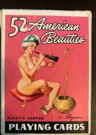 Rare Elvgren " 52 American Beauties " Pinup Deck Cards,  Pink Backing Exuc