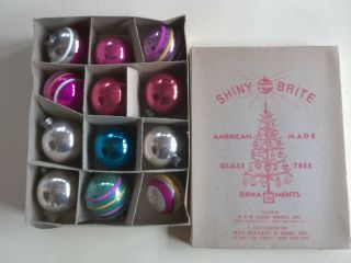 Set Of 12 Vintage Estate Mercury Glass Christmas Ornaments