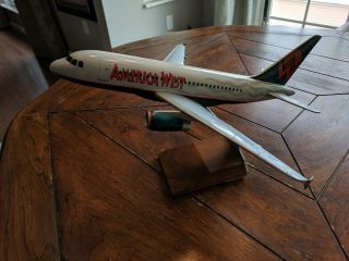 Pacmin America West Airlines Airbus A319 1:100 Scale Model W/ Wood Base
