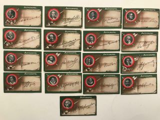 Cigarette Cards Taddy & Co Autographs (17 Cards)