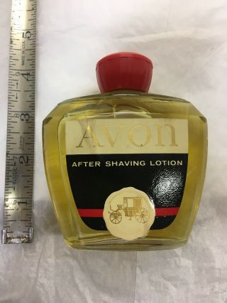 Avon After Shaving Lotion 4oz Bottle Red Cap W/Deer And Crown Vintage 4