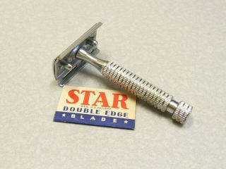 Vintage Star Double Edge Safety Razor W Nos Blade