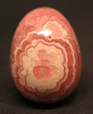 17mm 0.  2oz Natural Pink Rhodochrosite Crystal Carving Egg From Argentina