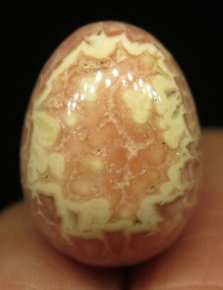 17mm 0.  2OZ NATURAL Pink Rhodochrosite Crystal Carving Egg from Argentina 4