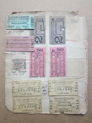 19 Early Tram & Train Tickets C.  1891 To C.  1908 - Willesdon - C Palace - Special