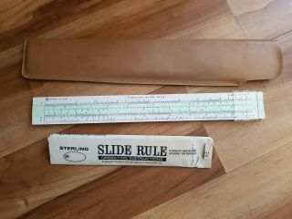 Vintage Sterling Slide Rule With Instructions And Case
