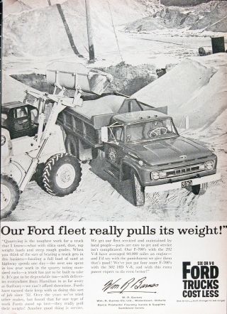 1961 Ford F - 700 Dump Truck Vintage Advertisement Rare Cdn Ad