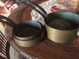 Set Of 4 Vintage Copper Pots
