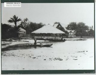 Waikiki Outrigger Seaside Pavillion 1905? Silver Halide 8 X 10 " Photo