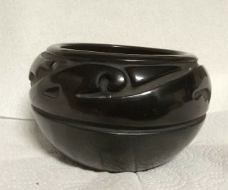 San Ildefonso Pueblo Pottery Jar Bowl Signed